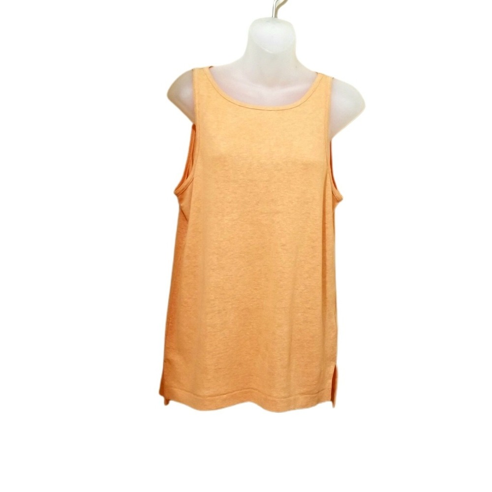 MADEWELL Modern Linen Loose Fit Crewneck ORANGE Tank Top NA495 NEW Women's Sz S!